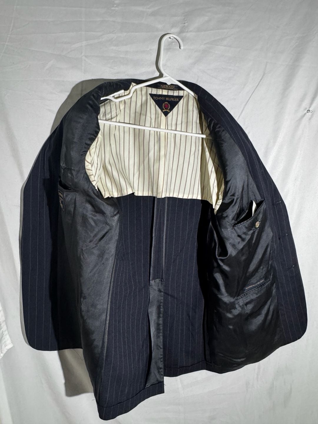 Tommy Hilfiger Mens Blazer Pinstripe Wool Made USA Gadzooks Vintage Navy 6