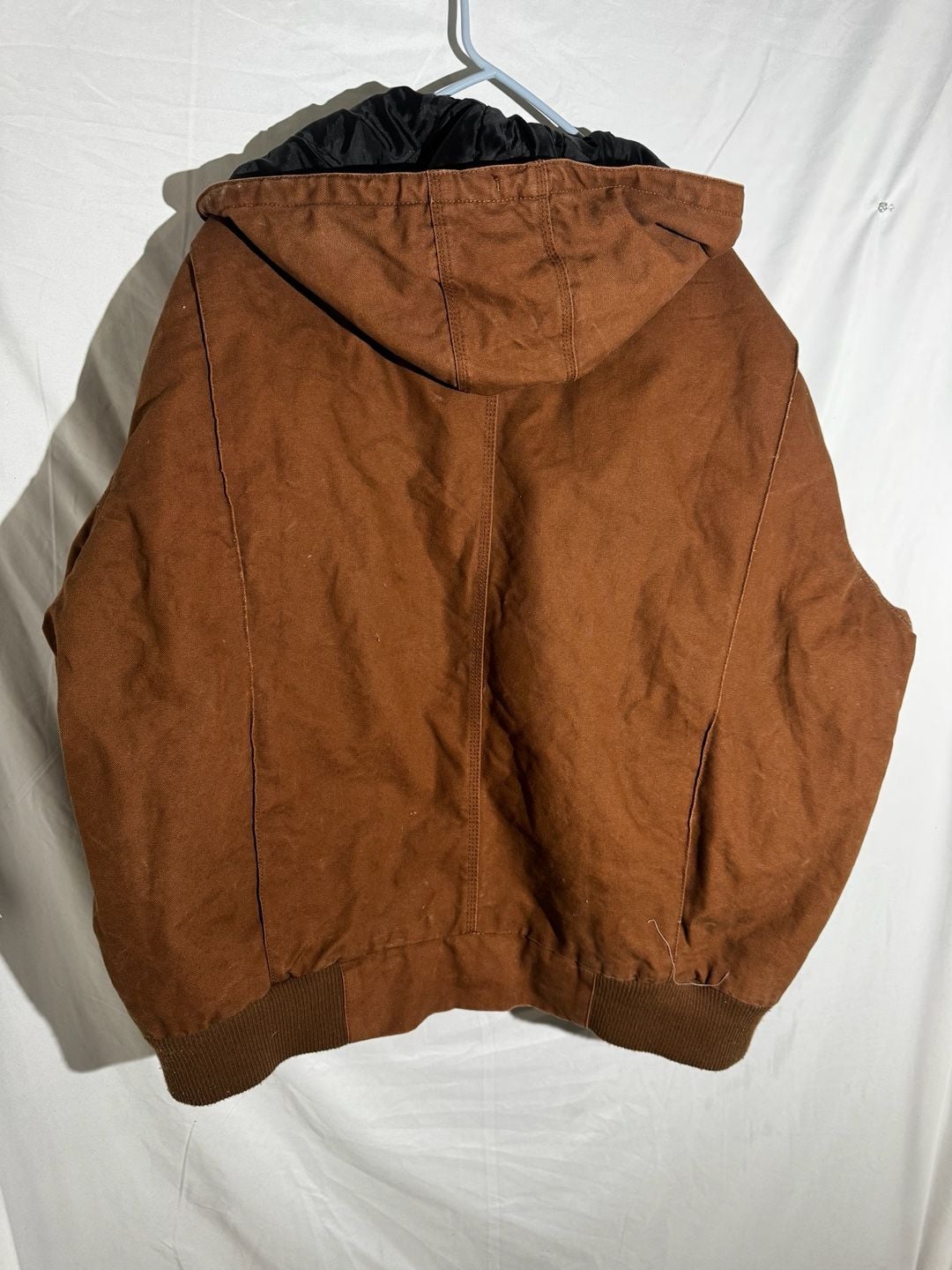 KEY Mens Jacket Canvas Hooded Quilted Workwear Insulated Brown 2XLR 7