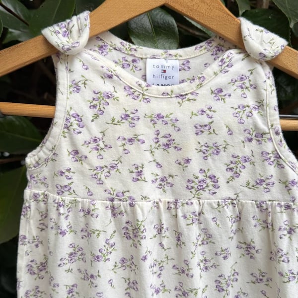 Tommy Hilfiger Baby Romper Floral Print Footed Jumpsuit