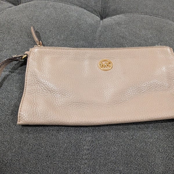 Michael Kors Leather Wristlet Taupe