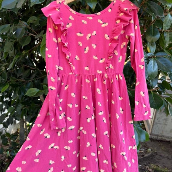 Tea Pink Floral Long Sleeve Skater Dress