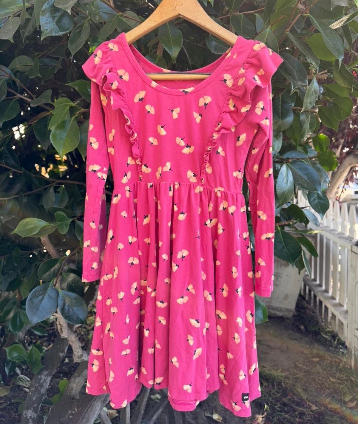 Tea Pink Floral Long Sleeve Skater Dress 3