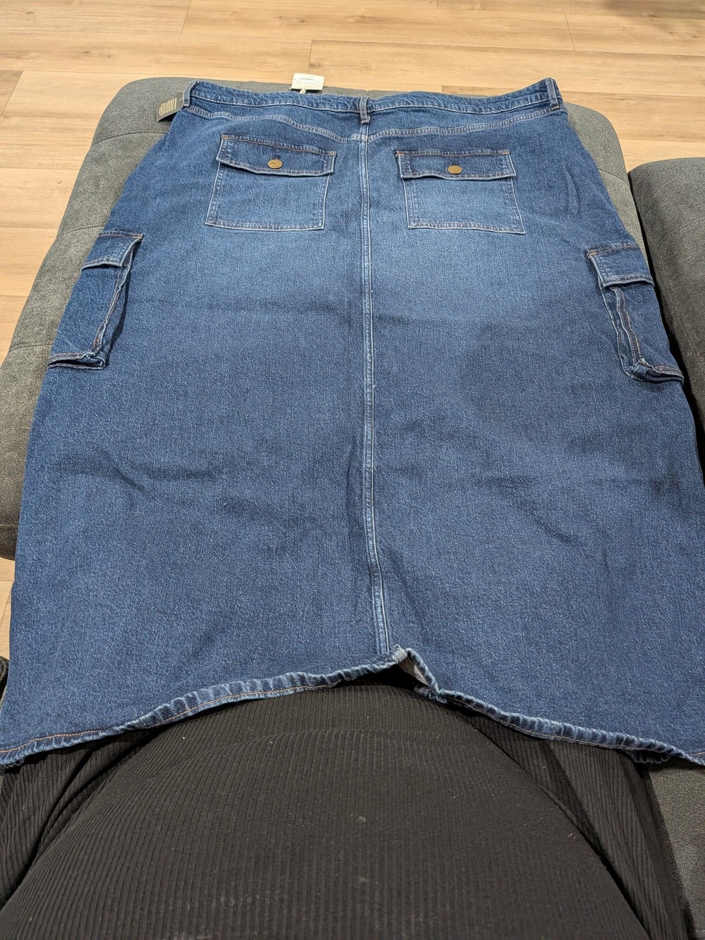 a.n.a Denim Cargo Midi Skirt Size 24W High-Rise Blue 5