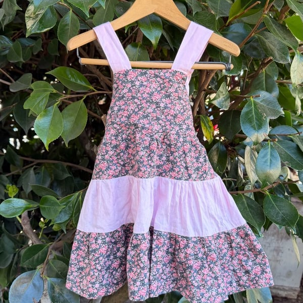 Vintage Handmade Tiered Floral Dress