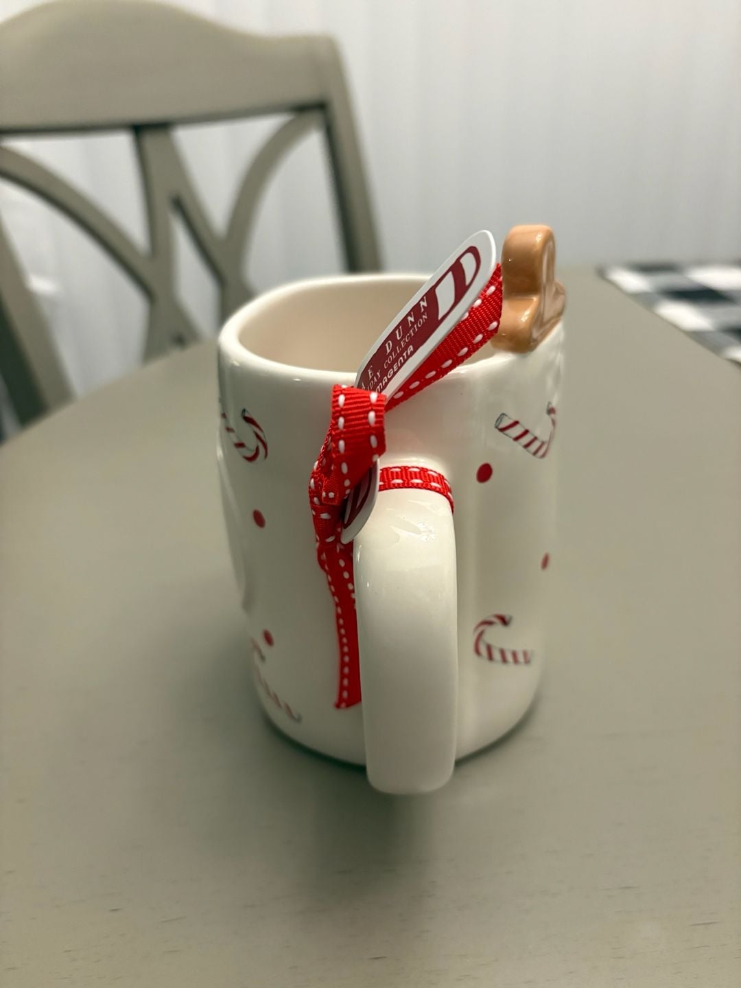 Rae Dunn Hot Cocoa Mug with Gingerbread Man and Candy Canes 2