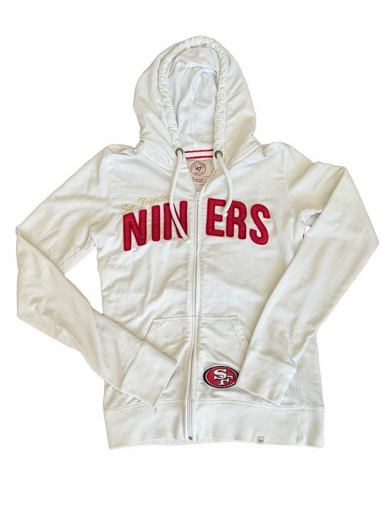 '47 Brand San Francisco 49ers Full-Zip Hoodie Size Medium White 2