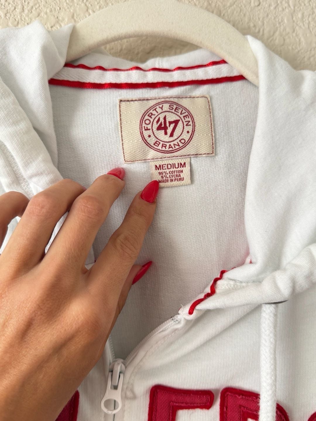 '47 Brand San Francisco 49ers Full-Zip Hoodie Size Medium White 4