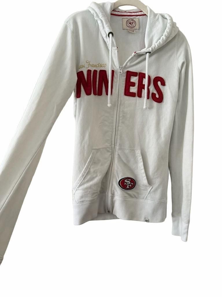 '47 Brand San Francisco 49ers Full-Zip Hoodie Size Medium White 6