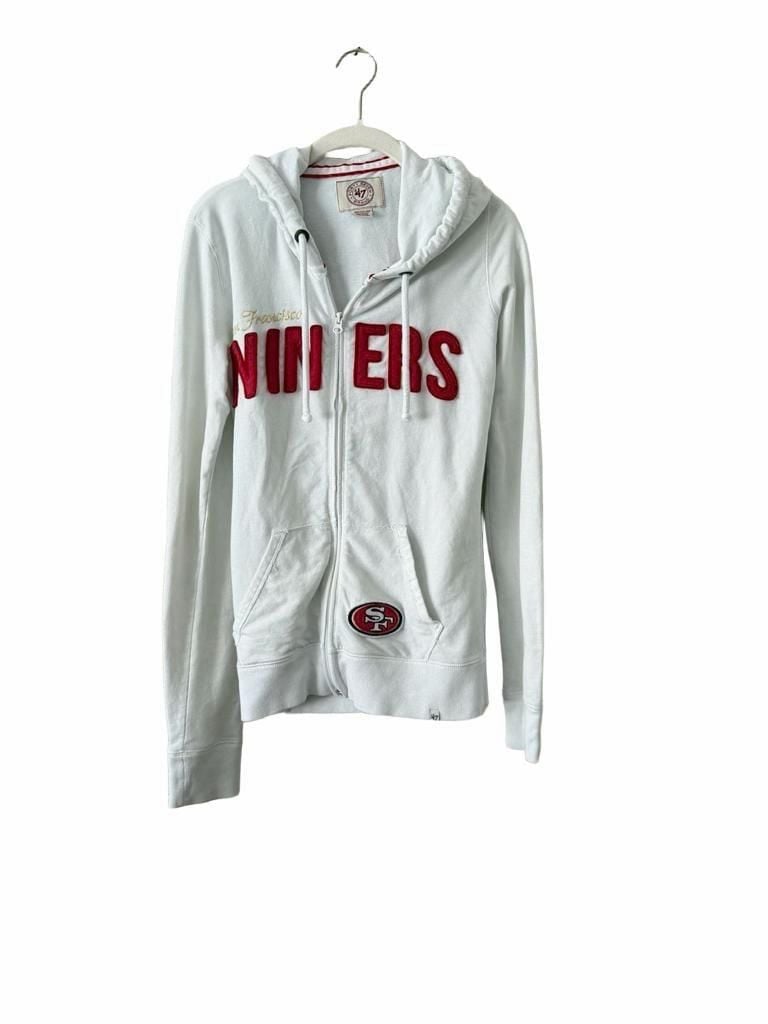 '47 Brand San Francisco 49ers Full-Zip Hoodie Size Medium White 7