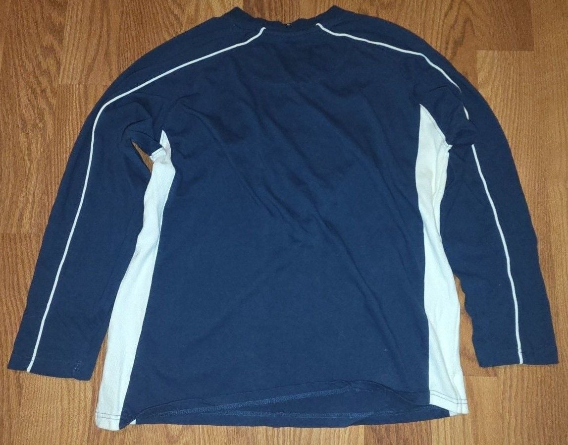 Bullet Hockey Hall Of Fame Long Sleeve Shirt Size L Blue White 4