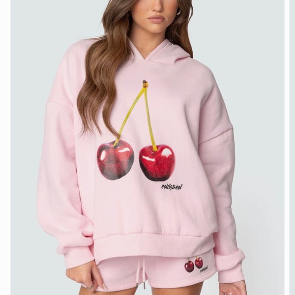 Edikted Mon Cheri Hoodie Light Pink
