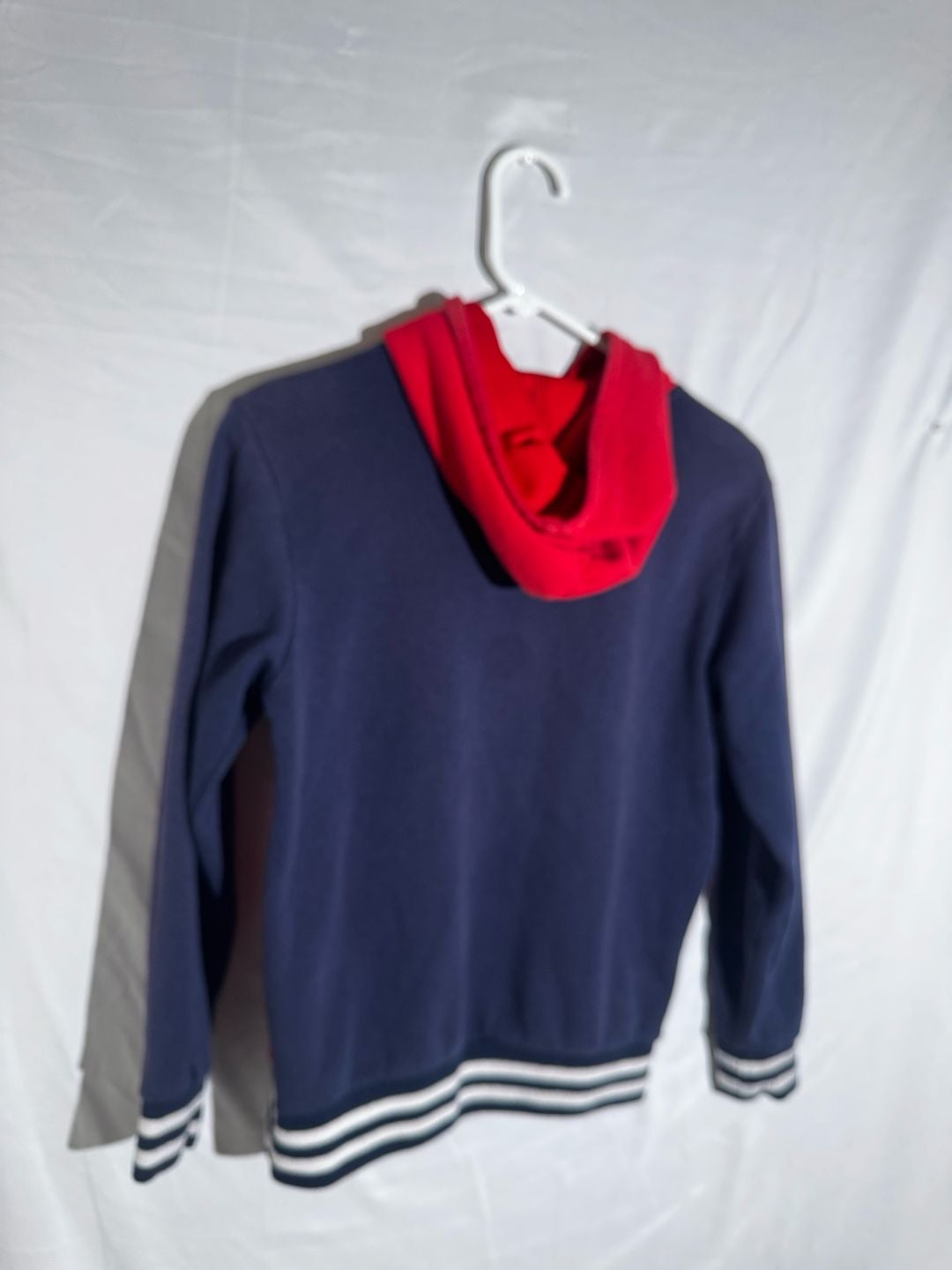 NBA Mens Hoodie Colorblock Logo Striped Cuff Fleece Red Navy Youth 10-12 7