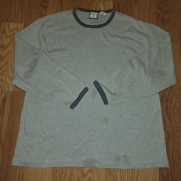 Bugle Boy Grey Long Sleeve T-Shirt with Dark Trim Size M