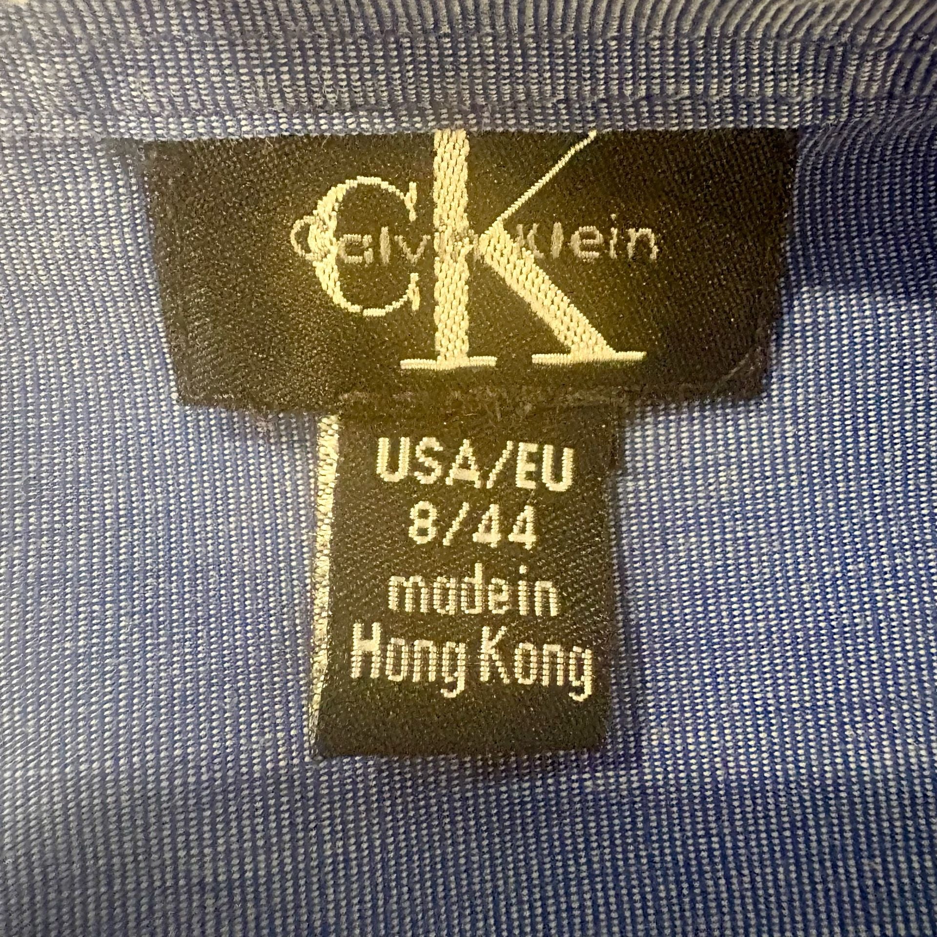 Calvin Klein Women’s Blue Cotton Utility Shirt Long Sleeve Button Front 8/14 M/L 6