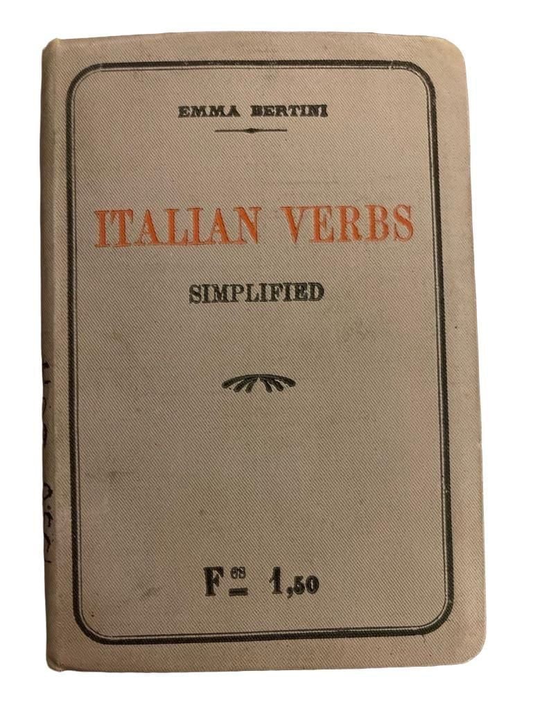 Emma Bertini Italian Verbs Simplified Book 1903 1