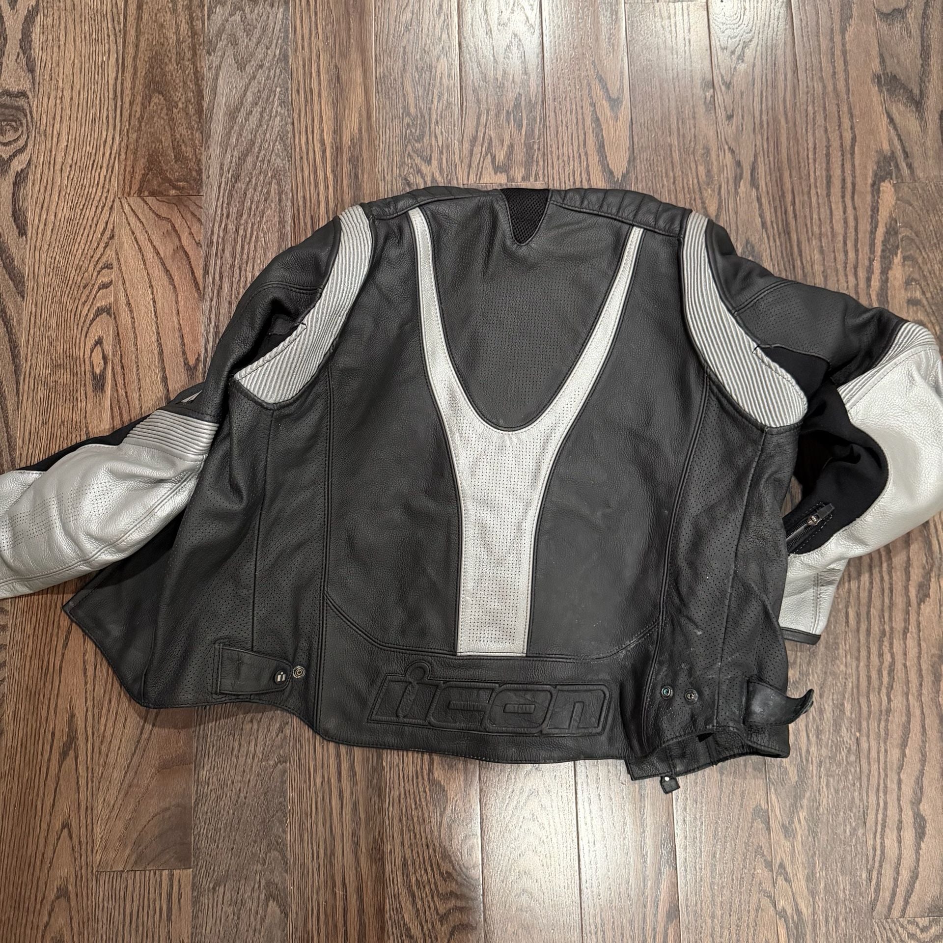 Icon Overlord Motorcycle Jacket Size XL Black Leather 5