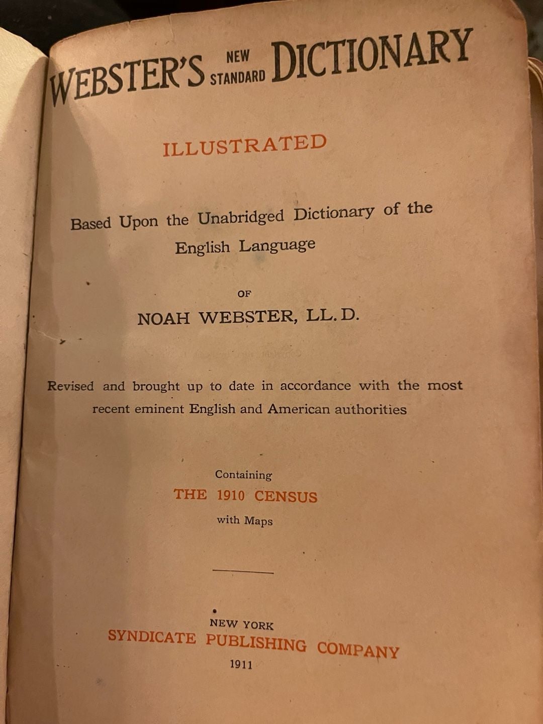 Webster's New Standard Dictionary Illustrated with New U.S. Census 9