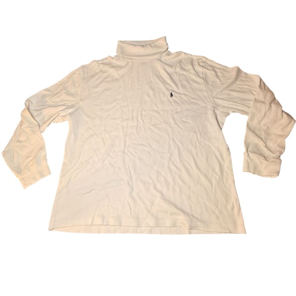 Polo Ralph Lauren Turtleneck Size XL White Long Sleeve Sweater with Pony Logo