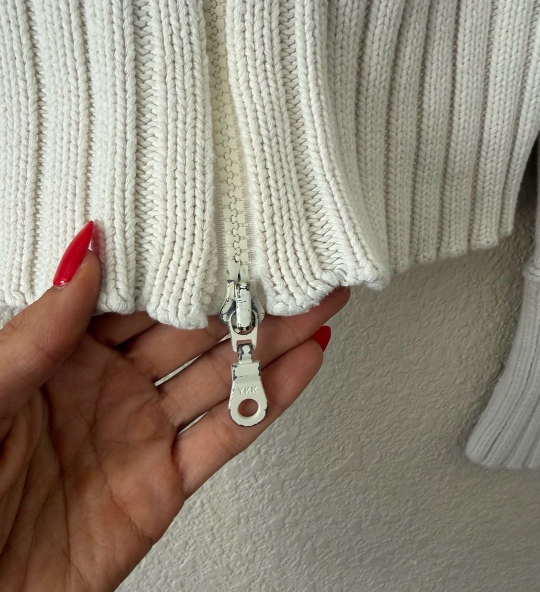 DKNY Jeans Zip Up Cardigan White Floral Embroidered Y2K 10