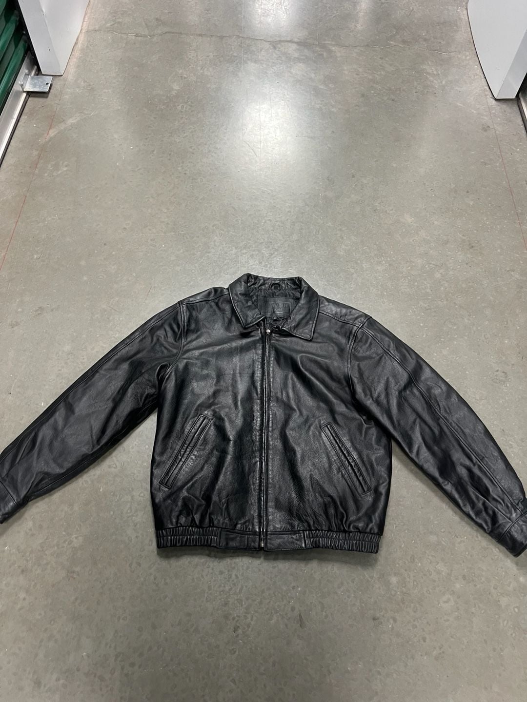 Trader Bay Black Leather Bomber Jacket 2