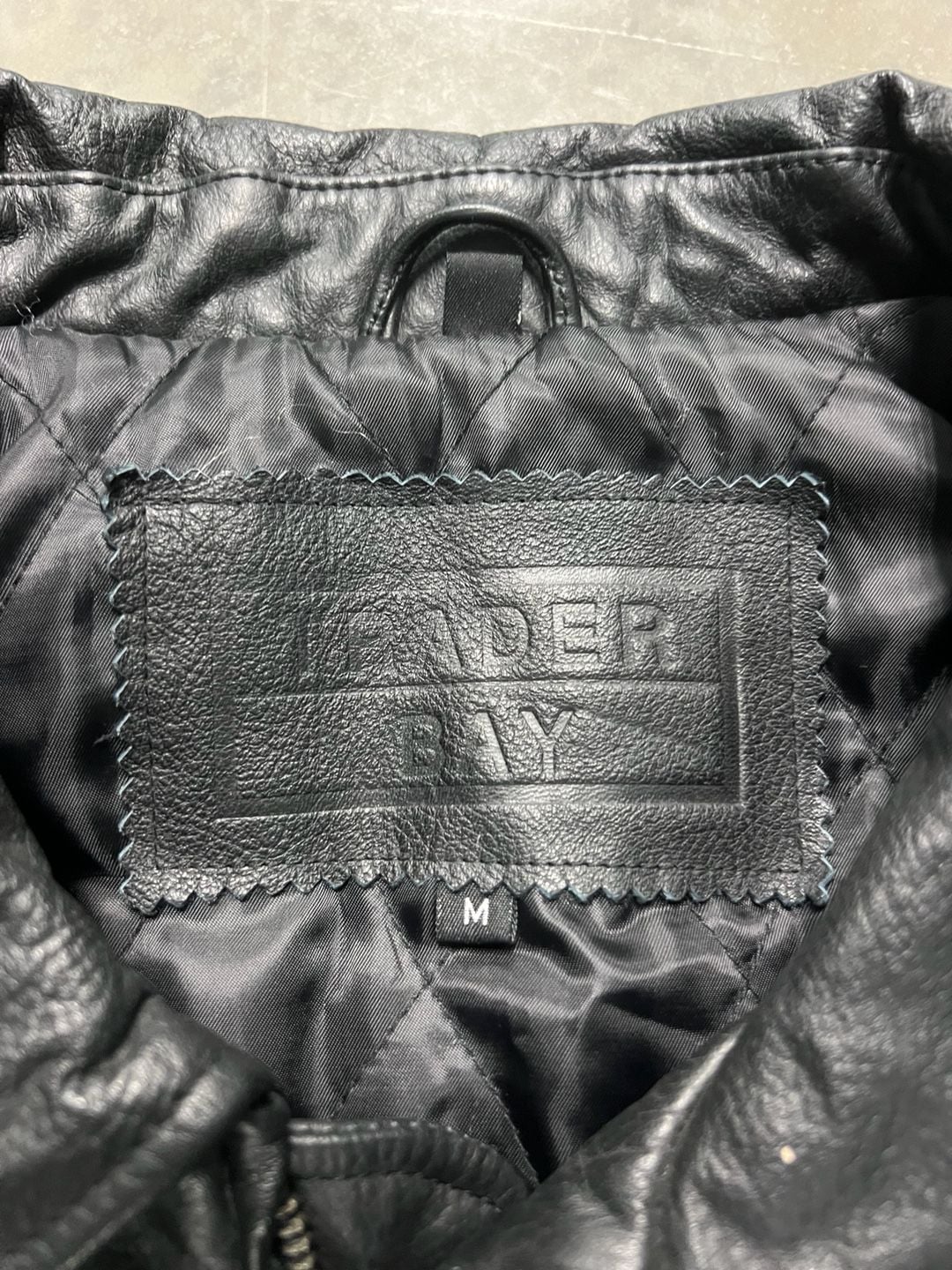 Trader Bay Black Leather Bomber Jacket 4