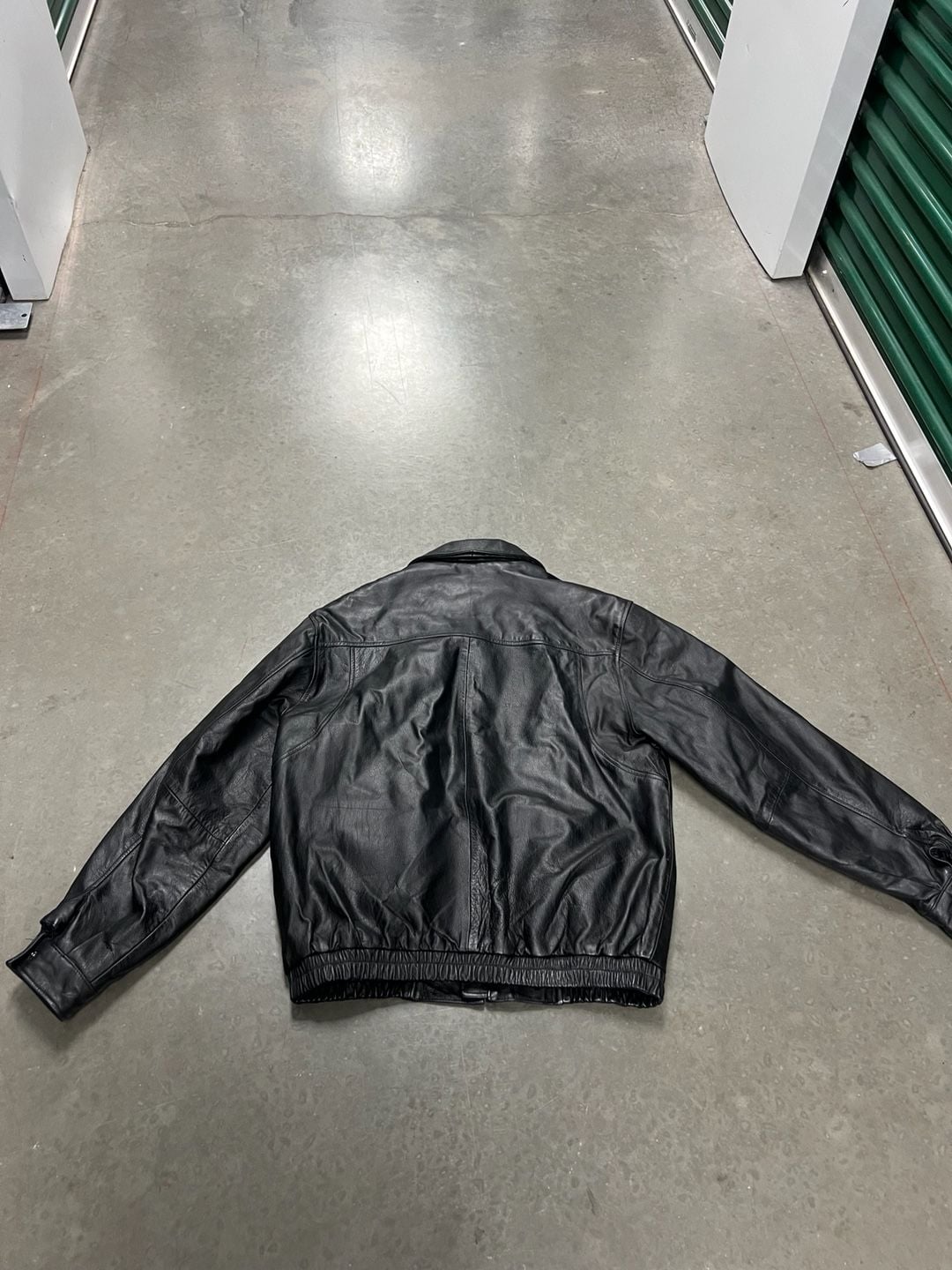 Trader Bay Black Leather Bomber Jacket 5