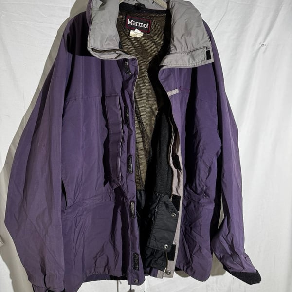 Marmot Mens Jacket Gore-Tex Nylon Shell Hiking Outdoor Purple XL