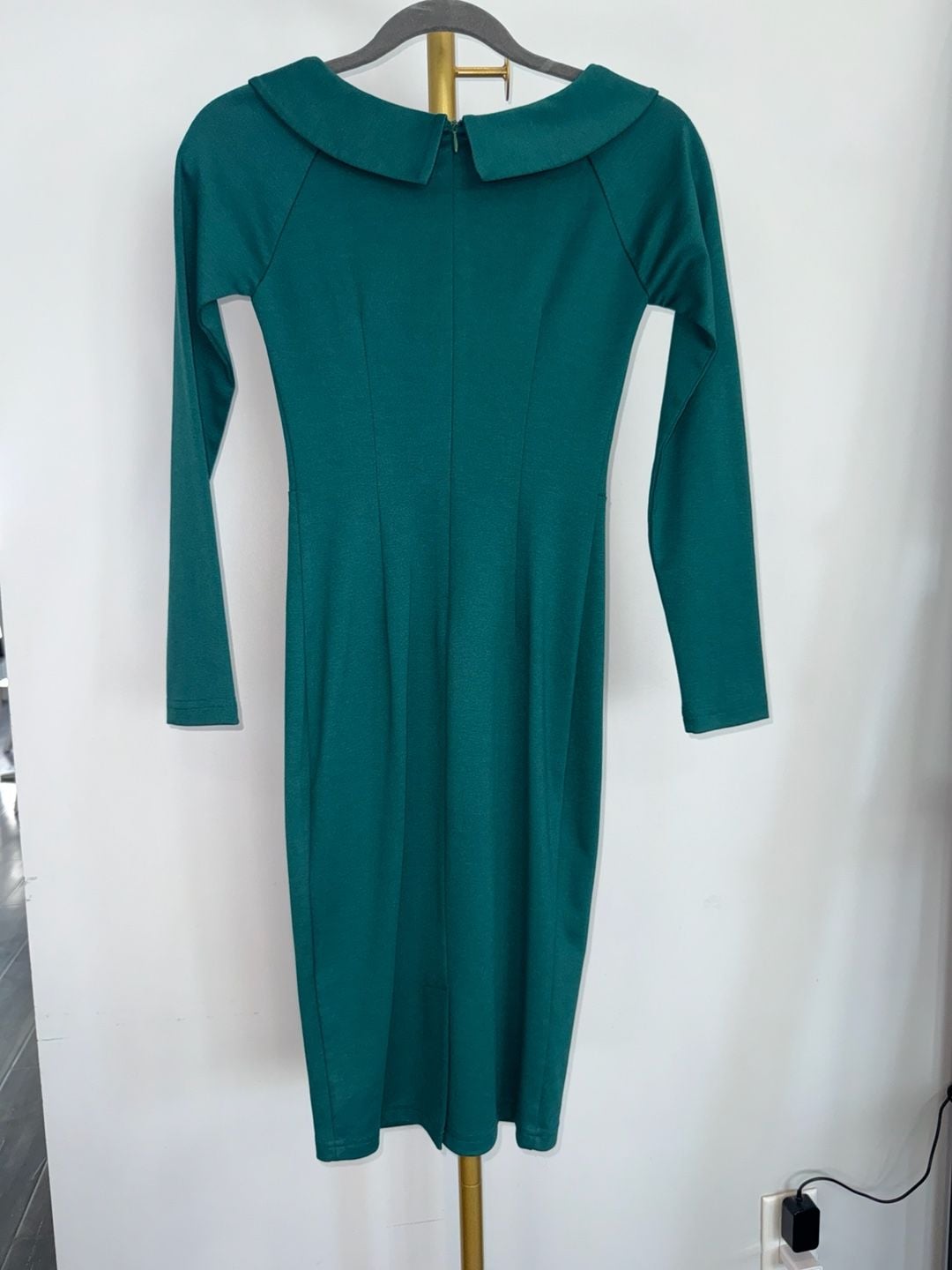 VEmage Vintage Style Green Long Sleeve Sheath Dress Size XS 3