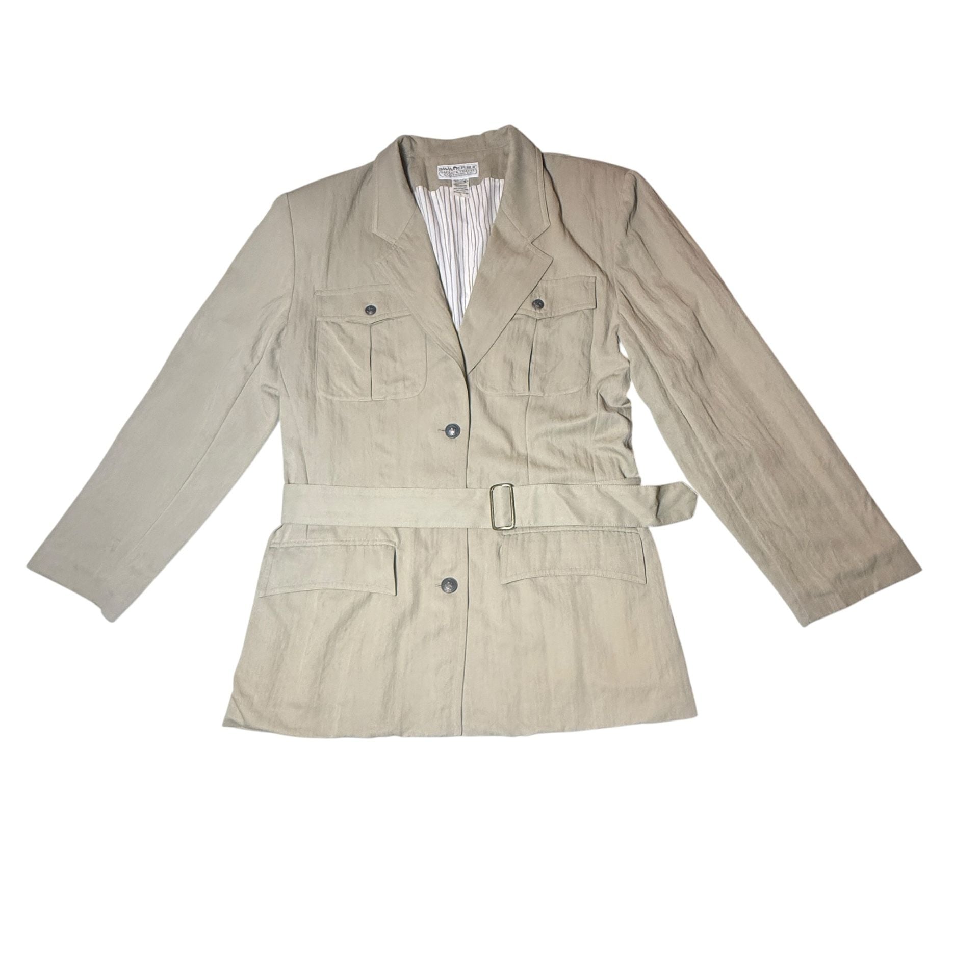 Vintage Banana Republic Safari & Travel Co. Beige Belted Utility Jacket Size L 2