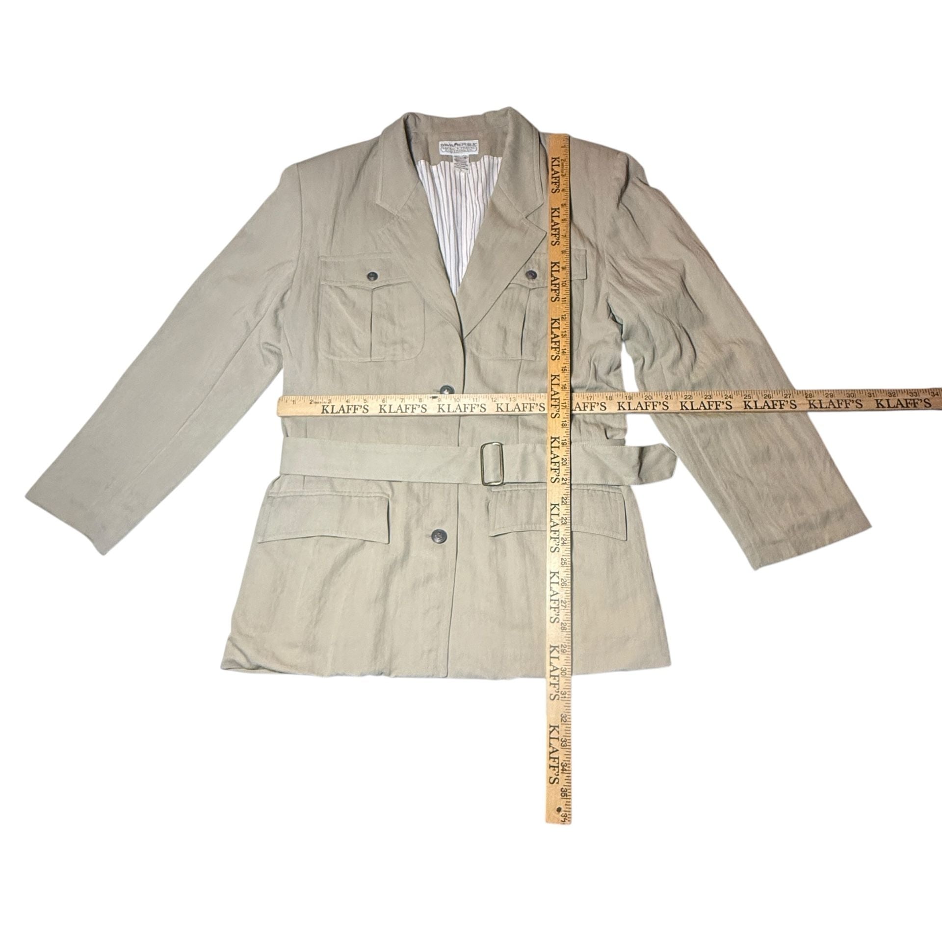 Vintage Banana Republic Safari & Travel Co. Beige Belted Utility Jacket Size L 4