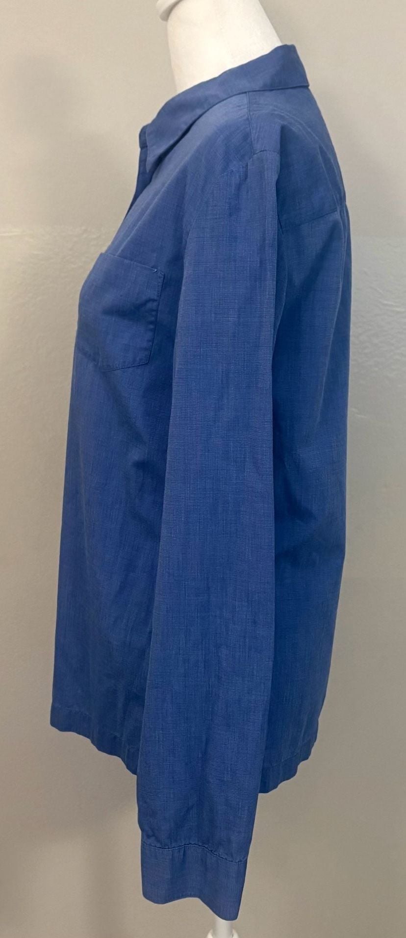 Calvin Klein Women’s Blue Cotton Utility Shirt Long Sleeve Button Front 8/14 M/L 5