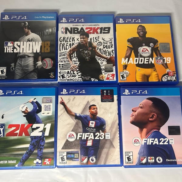 Lot of 6 Sony PS4 Sports Video Games
