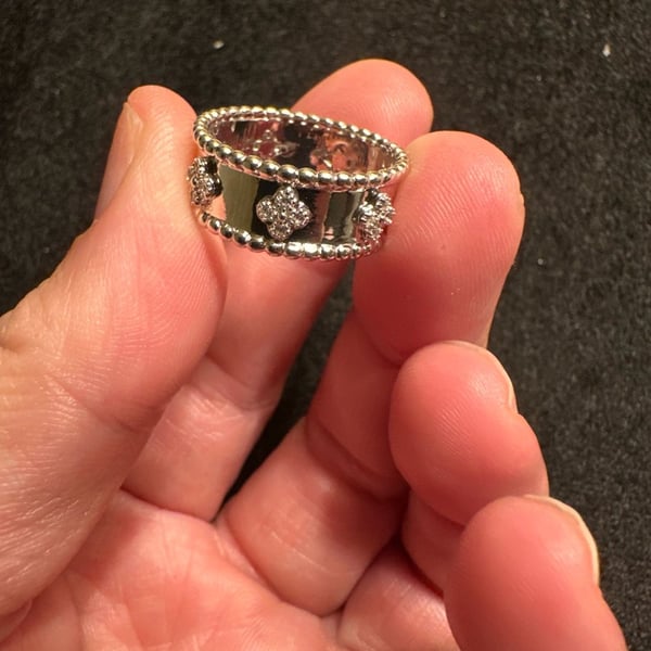 VCA Perlée inspired ring size 7 in genuine 925 silver made in Dubai