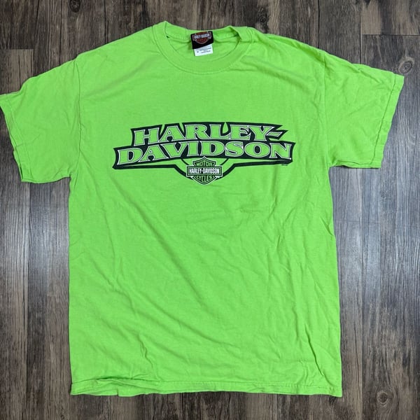 Neon Green Harley Davidson Shawano County T-Shirt