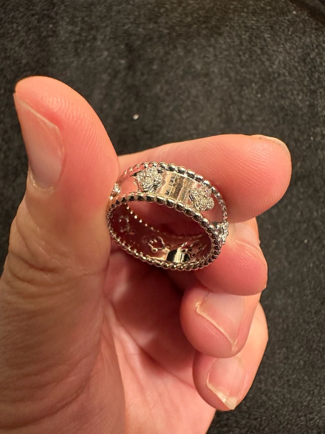 VCA Perlée inspired ring size 7 in genuine 925 silver made in Dubai 5