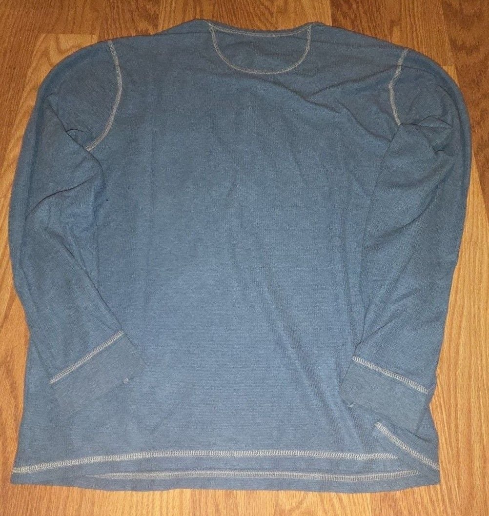 Tommy Bahama Long Sleeve Henley Shirt Blue Size L 4
