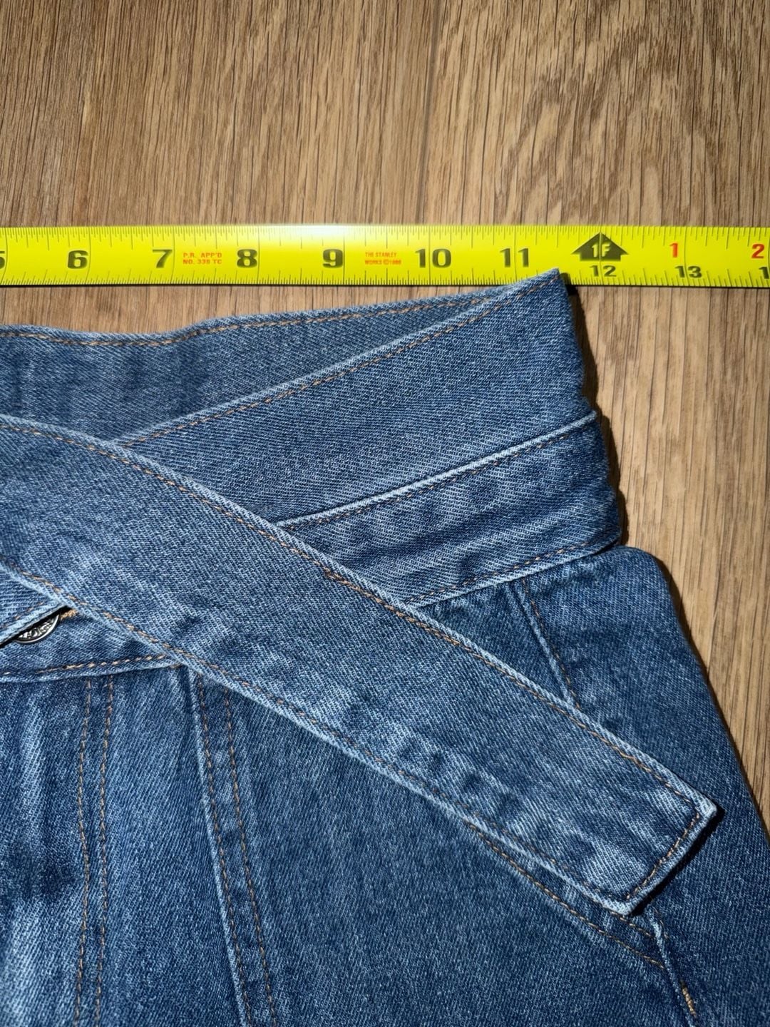 Shein High Waist Belted Jeans Blue Denim 6