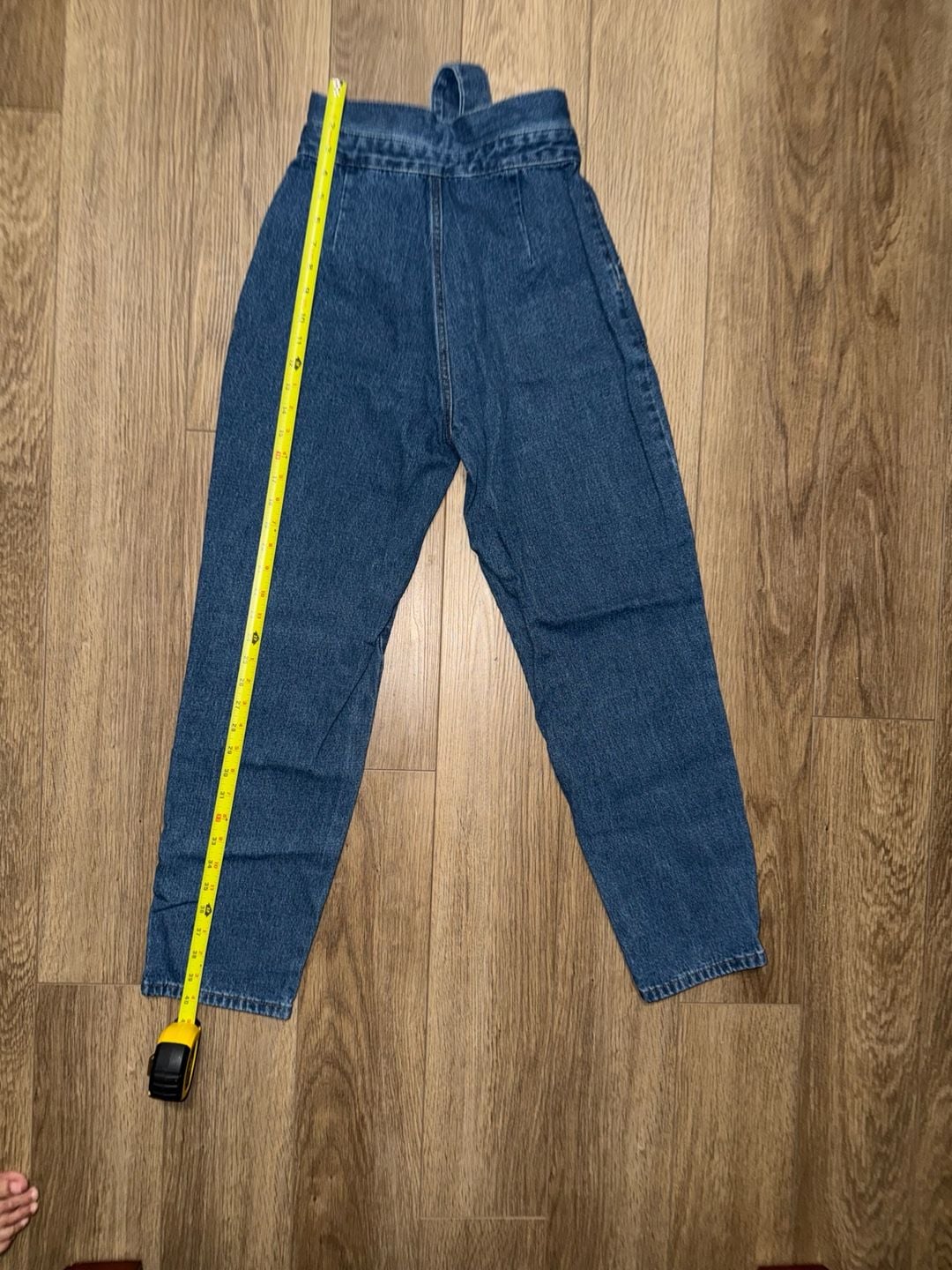 Shein High Waist Belted Jeans Blue Denim 8