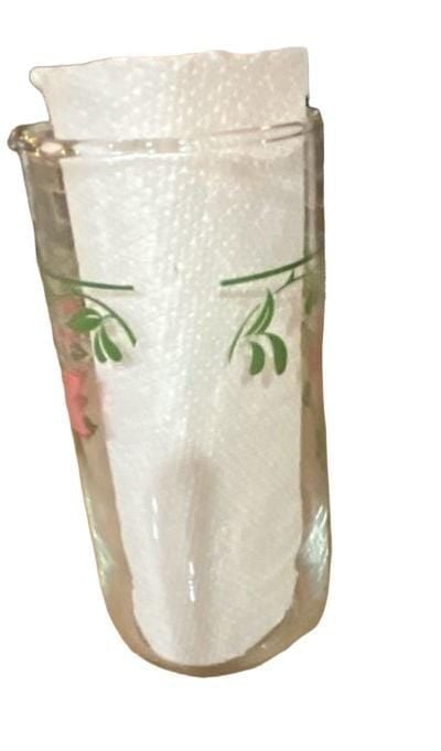 Vintage Crisa Glass Tumblers, Pink Floral Pattern, Set of 2 2