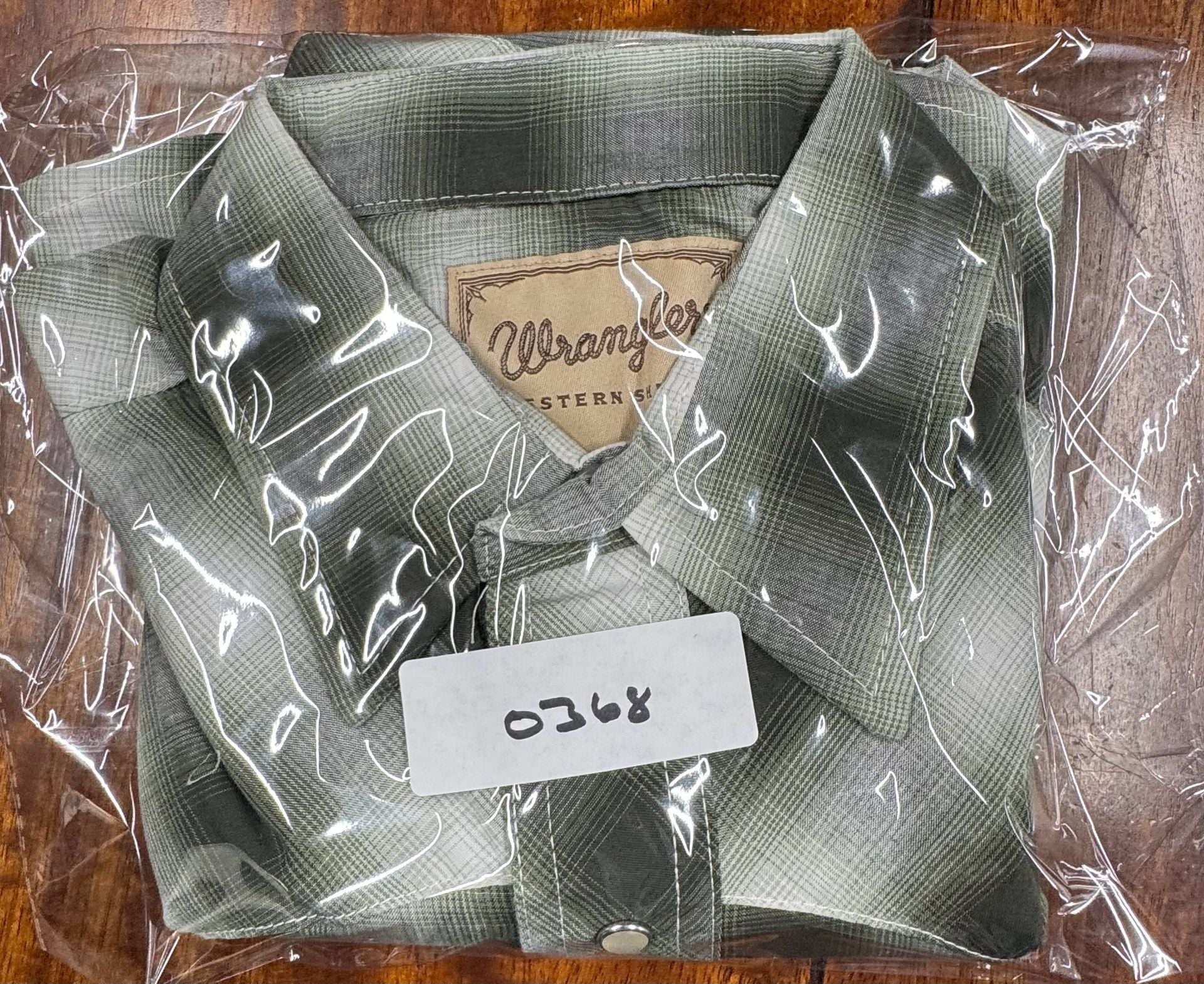 Wrangler Western Shirt Size S Green Plaid Pearl Snap Long Sleeve 9