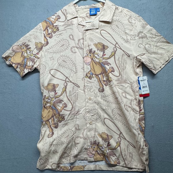 Disney Toy Story Woody & Bullseye Button-Up Shirt Size S