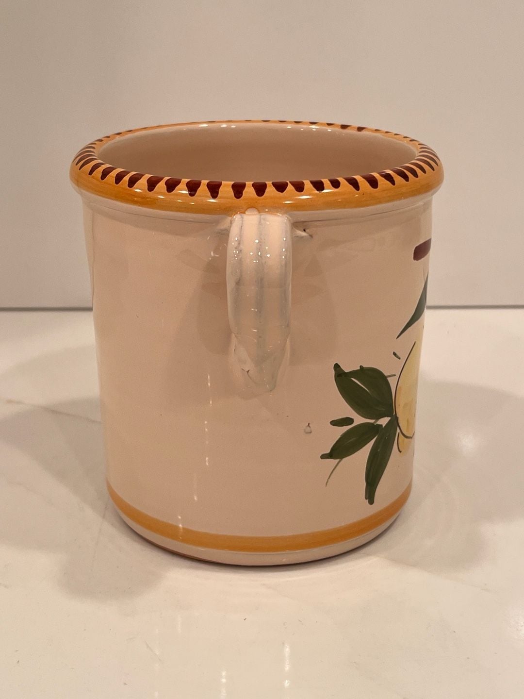Sur La Table Utensil Crock Italian Hand Painted Lemon 2