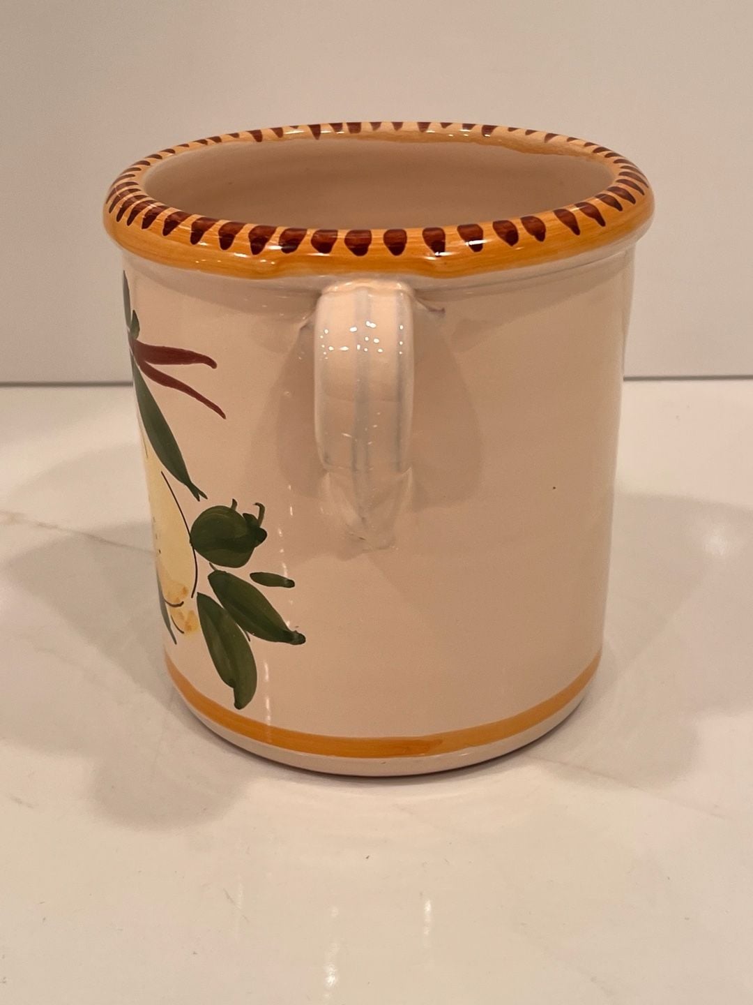 Sur La Table Utensil Crock Italian Hand Painted Lemon 4