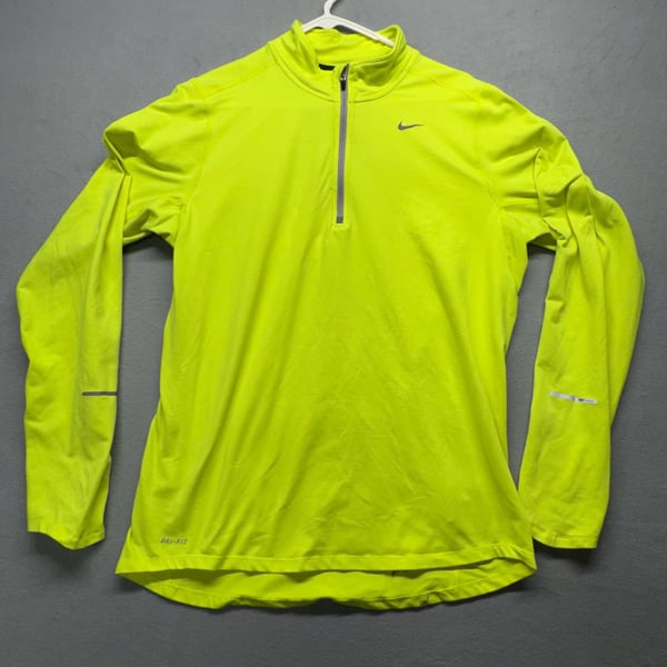Nike Element Dri-Fit 1/2 Zip Pullover Size M Neon Yellow