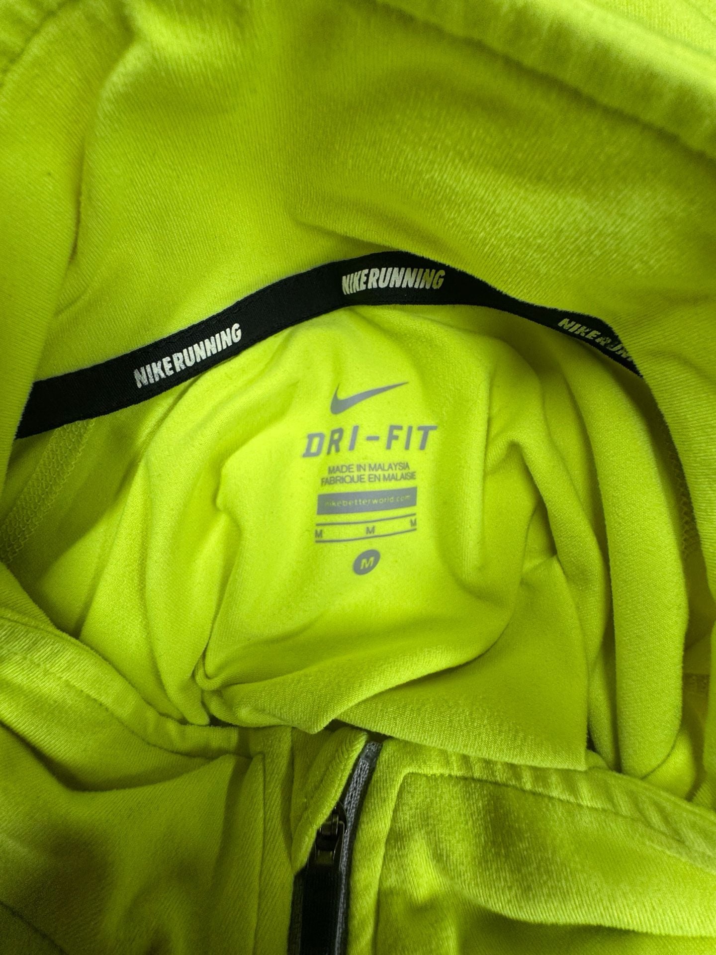 Nike Element Dri-Fit 1/2 Zip Pullover Size M Neon Yellow 3