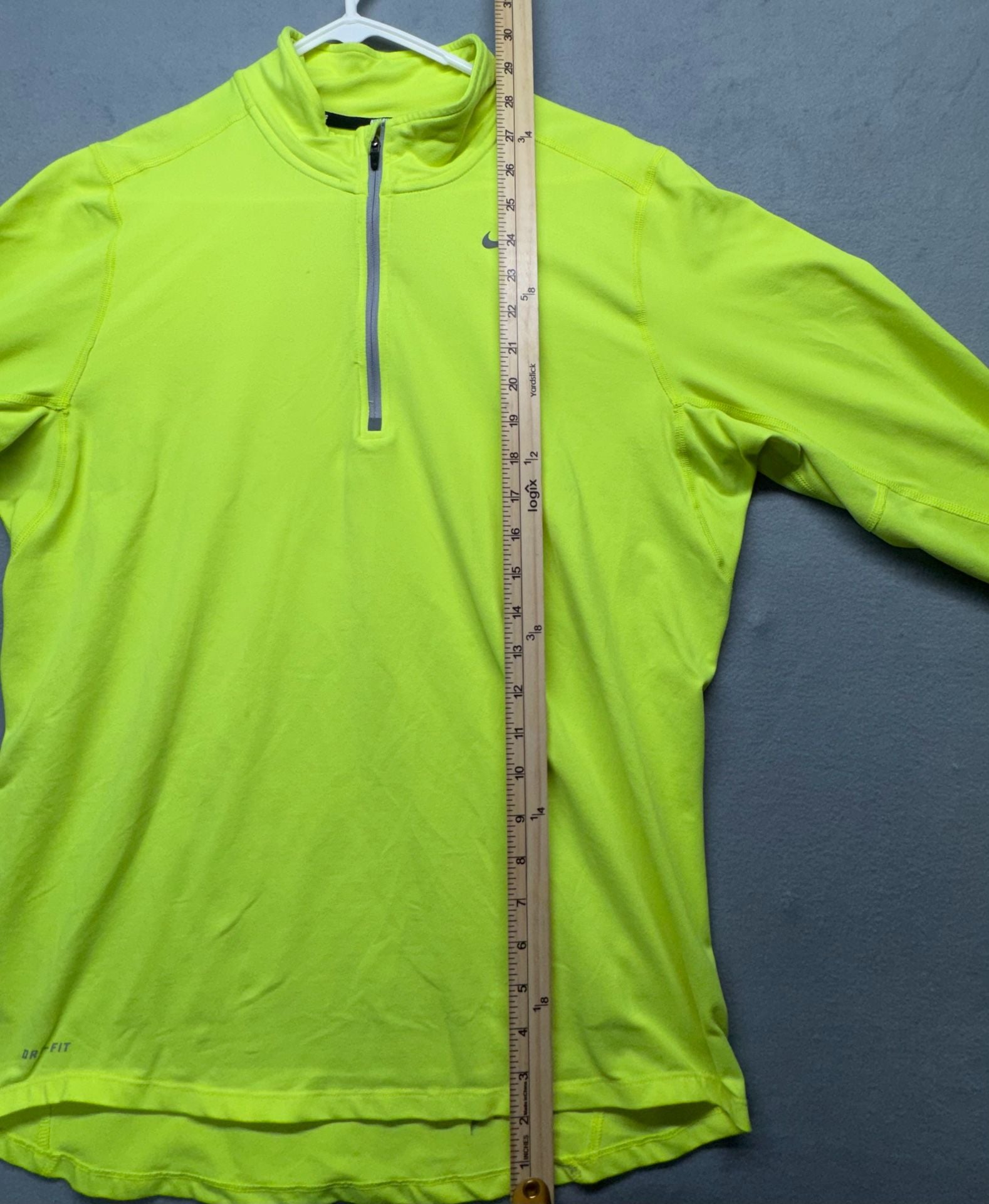 Nike Element Dri-Fit 1/2 Zip Pullover Size M Neon Yellow 6