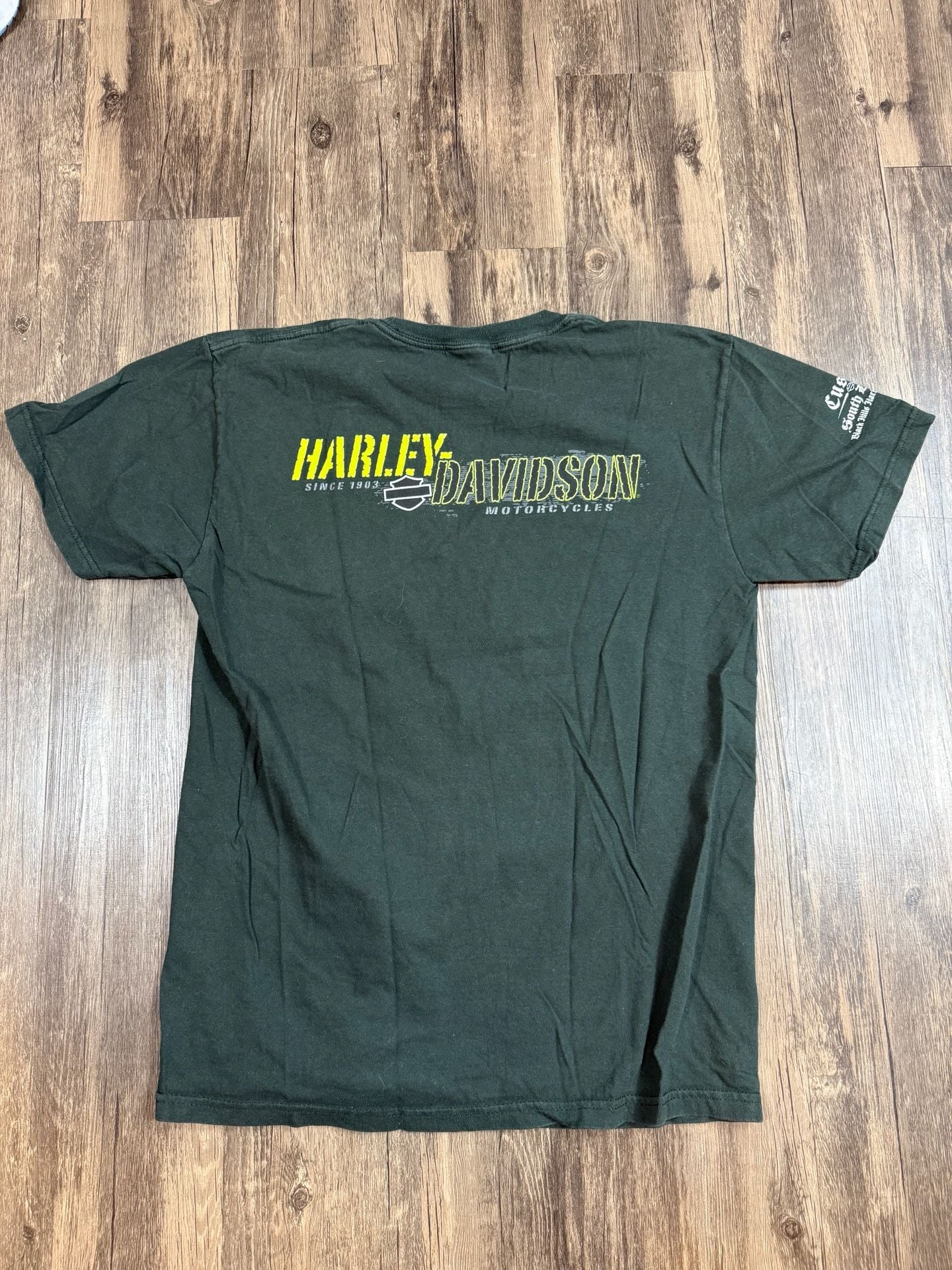 Harley Davidson Green Neon Graphic T-Shirt 4