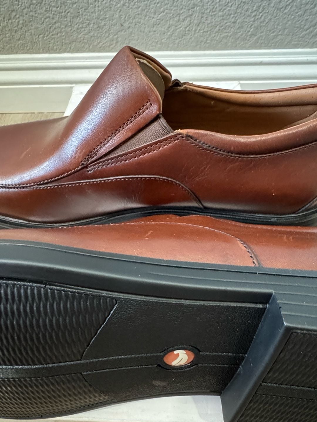 Clarks Un Aldric Walk Dark Tan Leather Slip-On Loafers 9