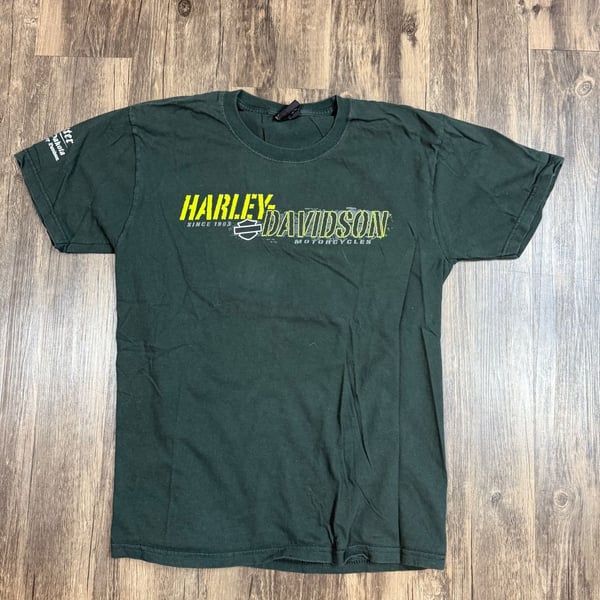 Harley Davidson Green Neon Graphic T-Shirt