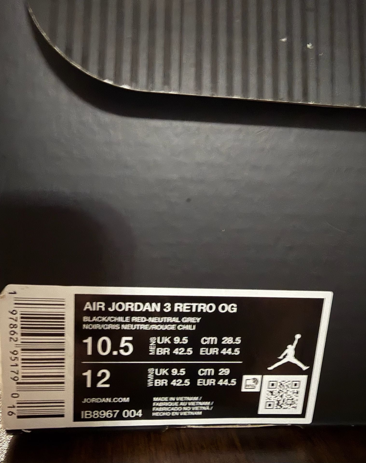Jordan Air Jordan 3 Retro OG Rare Air - 10.5M 8